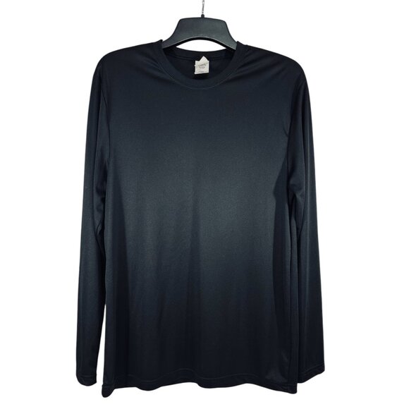 Hanes Sport Cool Dri Performance Black Long-Sleeve T-Shirt Size Large UPF 40 - Picture 1 of 8
